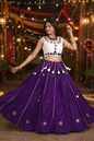 Royal Purple Mirror Work Lehenga Set