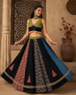 Black & Multicolor Printed Designer Navratri Chaniya Choli Set with Mirror & Embellished Work