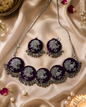Royal Peacock Purple Necklace Set | Clothive