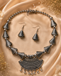 Antique Silver Statement Necklace Set | Clothive